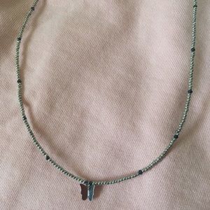 “beaded butterfly” choker necklace